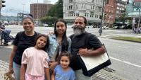 Alondra with her husband and three children